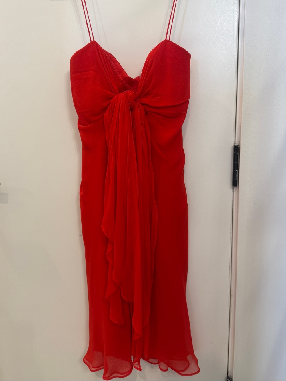 Foley + Corinna crinkle Red multi wrap Knot Dress xs kristin cavallari